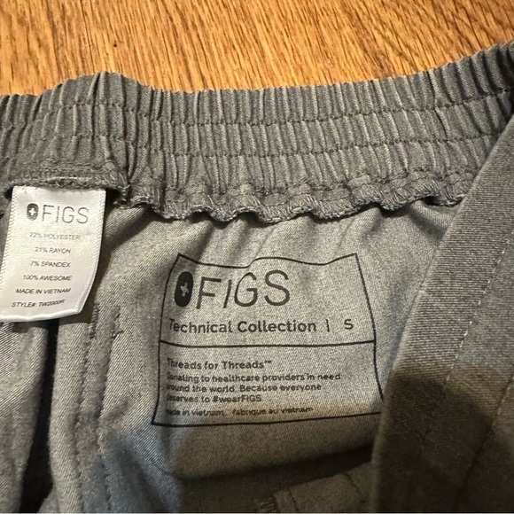 Figs Gray Uniform Medical Nurse Drawstring Back elastic waist Pants size small - Picture 9 of 11